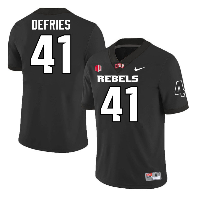 #41 Brock DeFries UNLV Rebels College Football Jersey Stitched-Black
